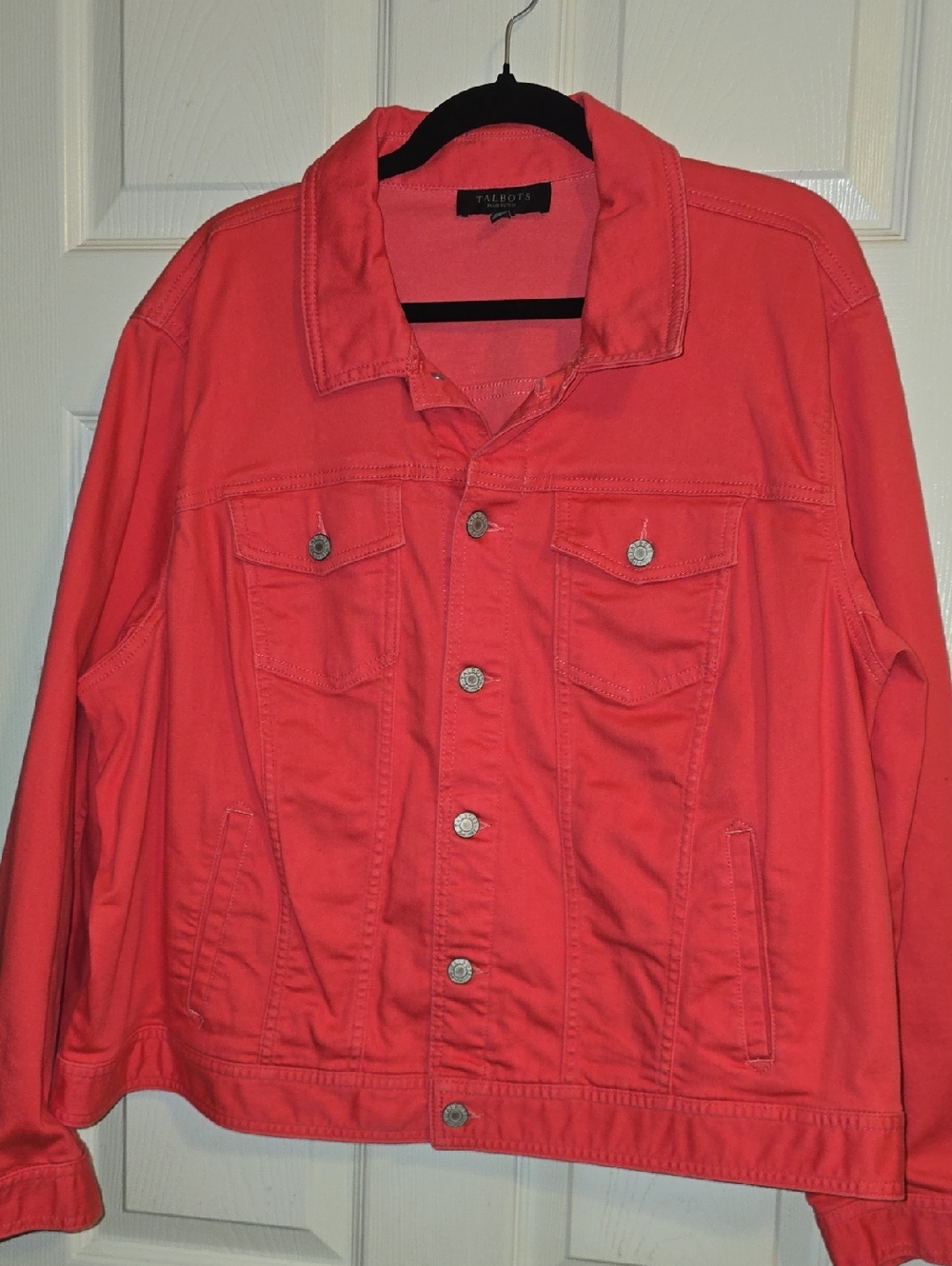 Talbots Coral-Pink Denim Jacket